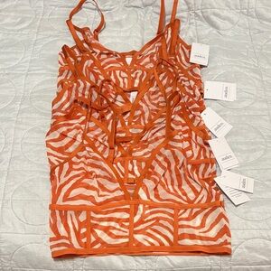 Auden Vibrant Orange and Cream Zebra Lingerie
